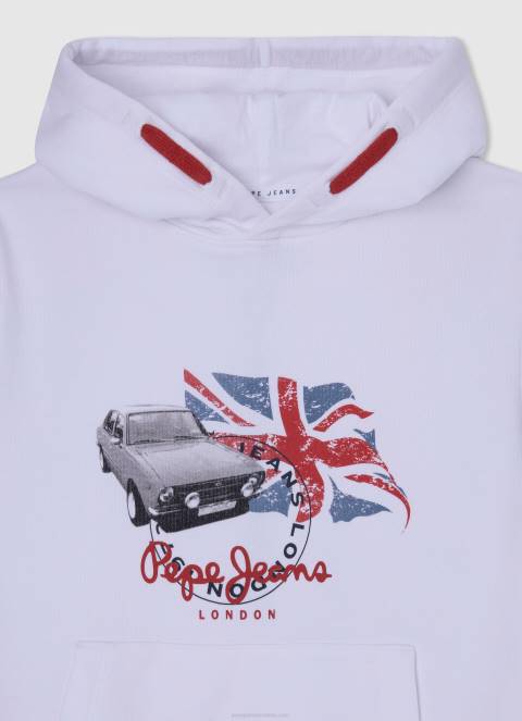 dječak bijela hoodie s logotipom Pepe Jeans JZ8H1585 - Slika 3