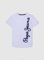 dječak bijela majica dugih rukava s prednjim logom Pepe Jeans JZ8H1619 - Slika 4