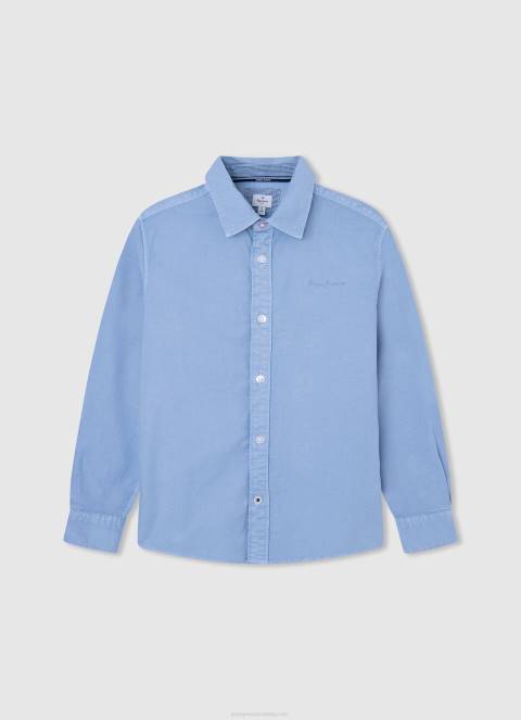 dječak bjelilo plavo marske oksfordska košulja redovnog kroja Pepe Jeans JZ8H1656 - Slika 1
