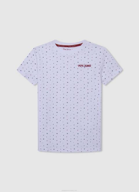 dječak bjelilo plavo pamučna majica s okomitim logotipom Pepe Jeans JZ8H1628 - Slika 3