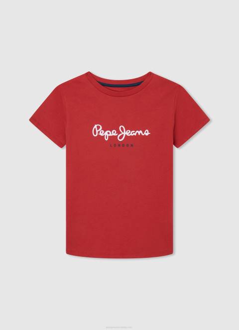 dječak bjelilo plavo pamučna majica s okomitim logotipom Pepe Jeans JZ8H1628 - Slika 5