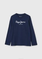 dječak bjelilo plavo pamučna majica s otisnutim logotipom Pepe Jeans JZ8H1632 - Slika 4