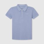 dječak bjelilo plavo pike polo majica s izvezenim logotipom Pepe Jeans JZ8H1658