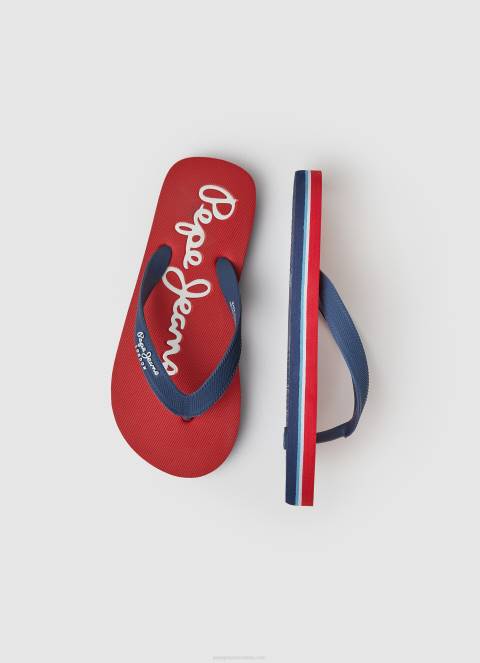dječak Crvena bay beach osnovne japanke za plažu Pepe Jeans JZ8H1556 - Slika 2