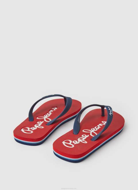 dječak Crvena bay beach osnovne japanke za plažu Pepe Jeans JZ8H1556 - Slika 4