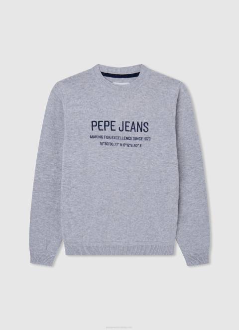 dječak dulwich pamučni dres s izvezenim logotipom Pepe Jeans JZ8H1590 - Slika 4