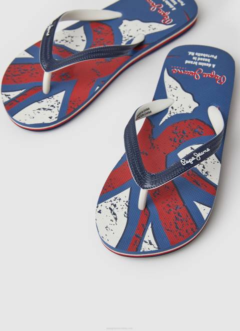 dječak mornarica japanke sa zastavom na plaži Pepe Jeans JZ8H1558 - Slika 3