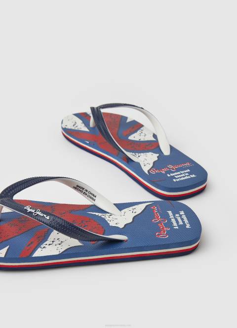 dječak mornarica japanke sa zastavom na plaži Pepe Jeans JZ8H1558 - Slika 4