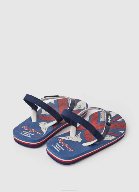 dječak mornarica japanke sa zastavom na plaži Pepe Jeans JZ8H1559 - Slika 4