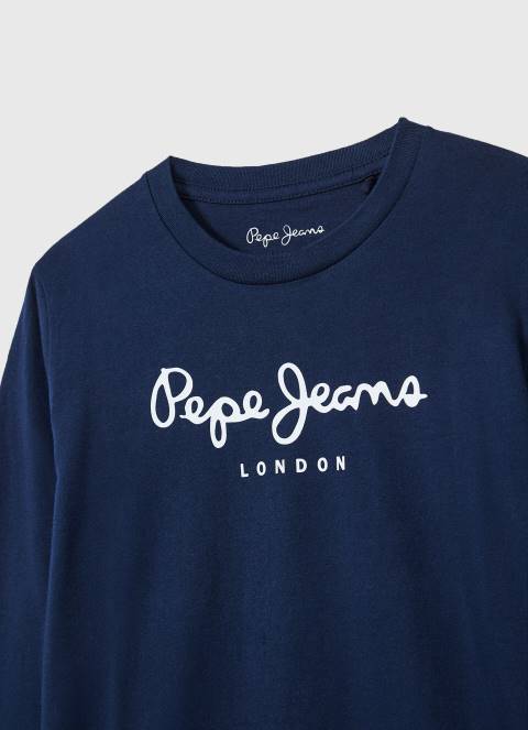 dječak mornarica majica dugih rukava s prednjim logom Pepe Jeans JZ8H1630 - Slika 2