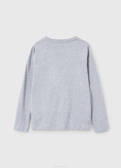 dječak sivi lapor majica dugih rukava s prednjim logom Pepe Jeans JZ8H1631 - Slika 2