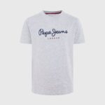 dječak sivi lapor osnovna majica s logom Pepe Jeans JZ8H1629
