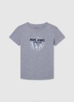 dječak sivi lapor pamučna majica s otisnutim logotipom Pepe Jeans JZ8H1634