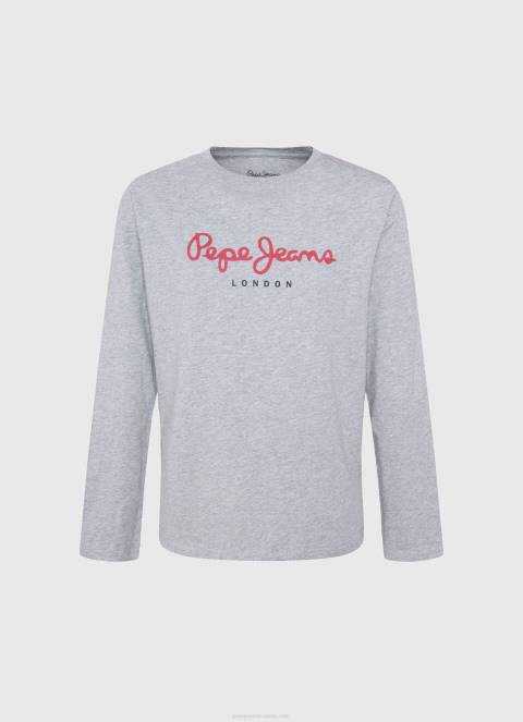 dječak sivi lapor pamučna majica s otisnutim logotipom Pepe Jeans JZ8H1634 - Slika 5