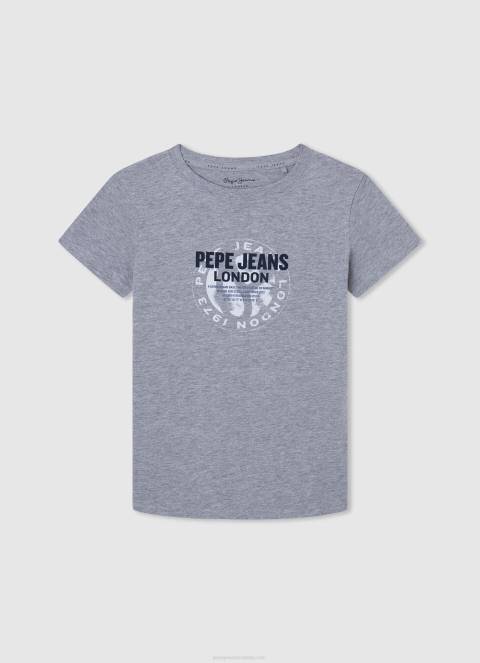 dječak sivi lapor pamučna majica s otisnutim logotipom Pepe Jeans JZ8H1634 - Slika 1