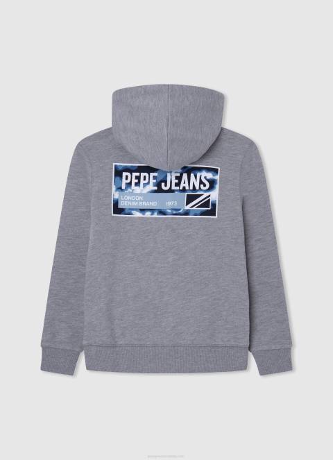 dječak sivi lapor pamučni džemper s patentnim zatvaračem Pepe Jeans JZ8H1589 - Slika 2