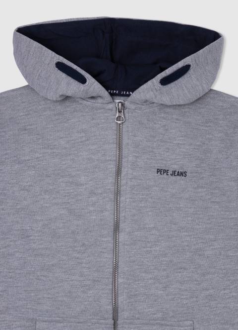 dječak sivi lapor pamučni džemper s patentnim zatvaračem Pepe Jeans JZ8H1589 - Slika 3