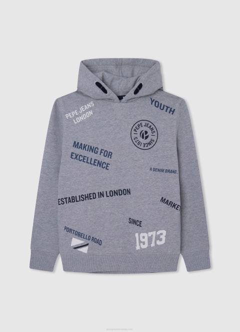 dječak sivi lapor pamučni džemper s patentnim zatvaračem Pepe Jeans JZ8H1589 - Slika 5