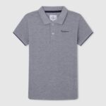 dječak sivi lapor pike polo majica s izvezenim logotipom Pepe Jeans JZ8H1666