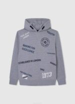 dječak sivi lapor podesiva pamučna majica s kapuljačom Pepe Jeans JZ8H1587