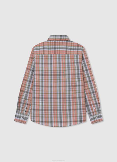 dječak studio crvena mramorna kockasta poplin košulja Pepe Jeans JZ8H1659 - Slika 2