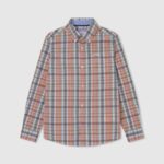dječak studio crvena mramorna kockasta poplin košulja Pepe Jeans JZ8H1659