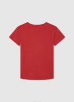 dječak studio crvena pamučna majica s okomitim logotipom Pepe Jeans JZ8H1608 - Slika 2