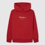 dječak studio crvena pamučni džemper s kapuljačom Pepe Jeans JZ8H1581