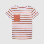 dječak tikvica naranča majica s logotipom s prednjim džepom Pepe Jeans JZ8H1638