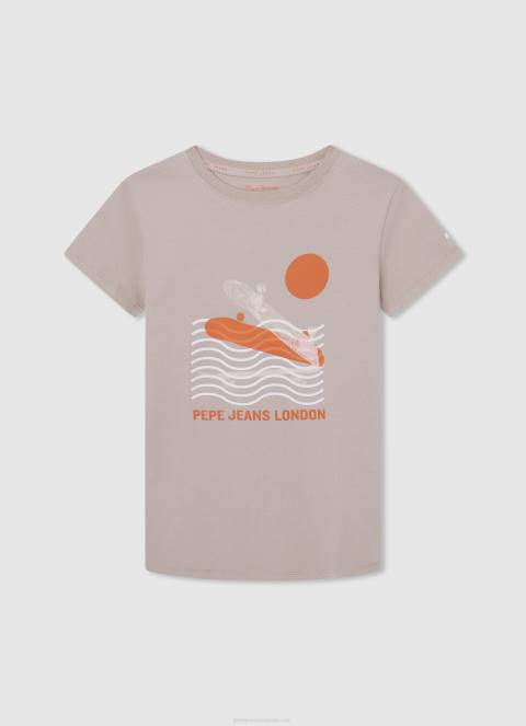 dječak tikvica naranča majica s printom logotipa Pepe Jeans JZ8H1617 - Slika 3