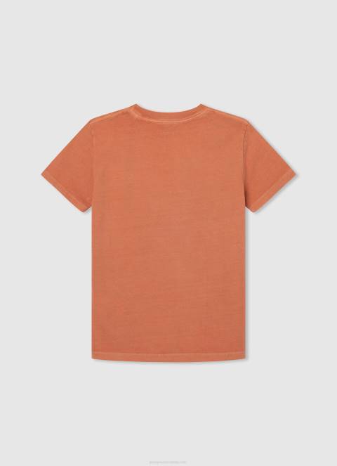 dječak tikvica naranča majica s printom logotipa Pepe Jeans JZ8H1651 - Slika 2