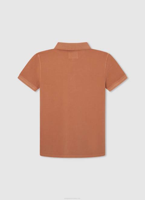 dječak tikvica naranča pike polo majica s izvezenim logotipom Pepe Jeans JZ8H1657 - Slika 2