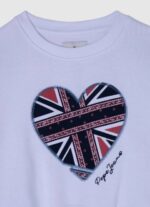 djevojka bijela džemper s printom srca Pepe Jeans JZ8H1411 - Slika 3