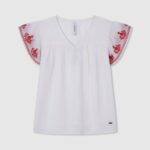 djevojka bijela gaulle izvezena bluza Pepe Jeans JZ8H1423