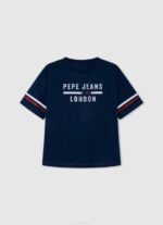 djevojka bijela kutijasta majica s printom logotipa Pepe Jeans JZ8H1449 - Slika 3
