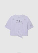 djevojka bijela majica kratkih rukava s cvjetnim motivima Pepe Jeans JZ8H1475