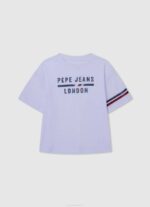djevojka bijela majica s printom logotipa Pepe Jeans JZ8H1452 - Slika 5