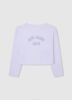 djevojka bijela majica sa svjetlucavim logom Pepe Jeans JZ8H1458 - Slika 4