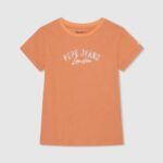 djevojka breskva majica s printom logotipa Pepe Jeans JZ8H1454