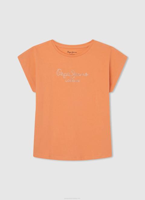 djevojka breskva majica s printom logotipa Pepe Jeans JZ8H1454 - Slika 5