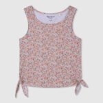 djevojka breskva majica s rukavima s cvjetnim otvorom za ruke Pepe Jeans JZ8H1435