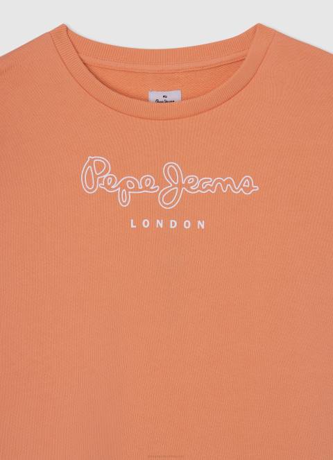 djevojka breskva pamučni džemper s otisnutim logotipom Pepe Jeans JZ8H1405 - Slika 3