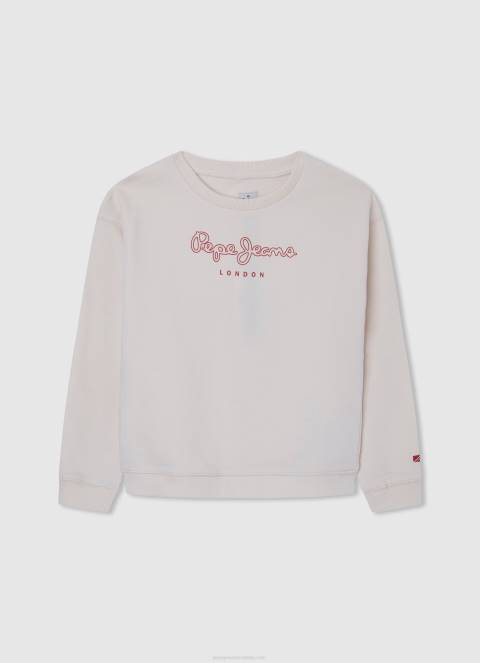 djevojka breskva pamučni džemper s otisnutim logotipom Pepe Jeans JZ8H1405 - Slika 4