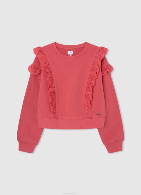 djevojka breskva pamučni džemper s otisnutim logotipom Pepe Jeans JZ8H1405 - Slika 5