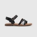 djevojka crno irma božanske kožne sandale Pepe Jeans JZ8H1336