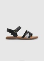 djevojka crno irma božanske kožne sandale Pepe Jeans JZ8H1336