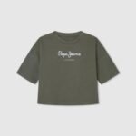 djevojka domet kutijasta majica s printom logotipa Pepe Jeans JZ8H1480