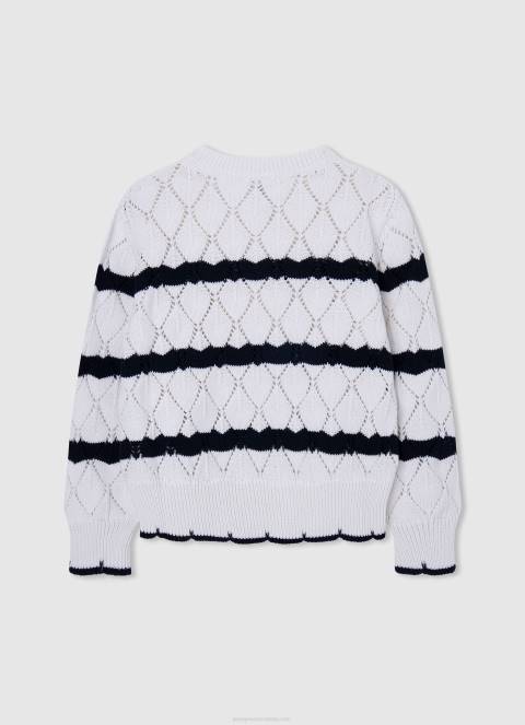 djevojka mousse ažurni žersej s prugastim uzorkom Pepe Jeans JZ8H1410 - Slika 2