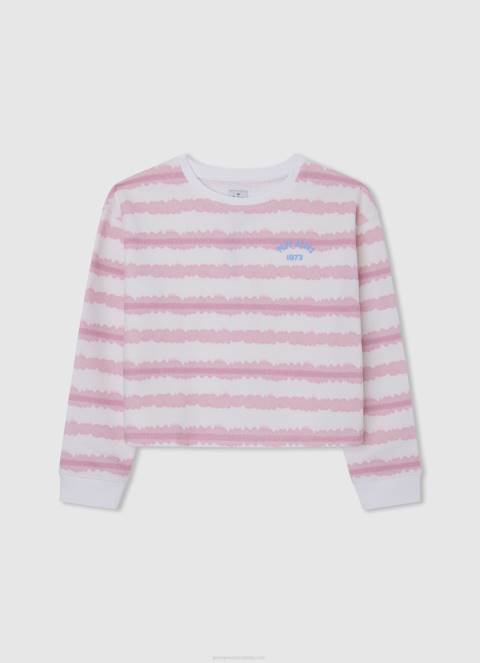 djevojka mousse ažurni žersej s prugastim uzorkom Pepe Jeans JZ8H1410 - Slika 4