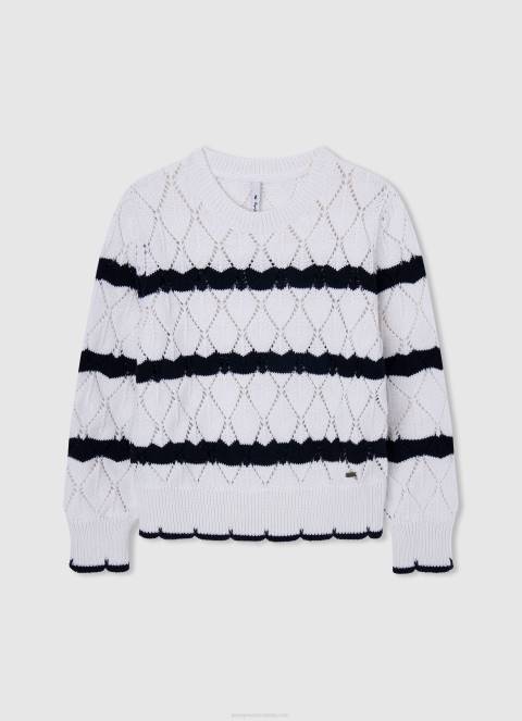 djevojka mousse ažurni žersej s prugastim uzorkom Pepe Jeans JZ8H1410 - Slika 1